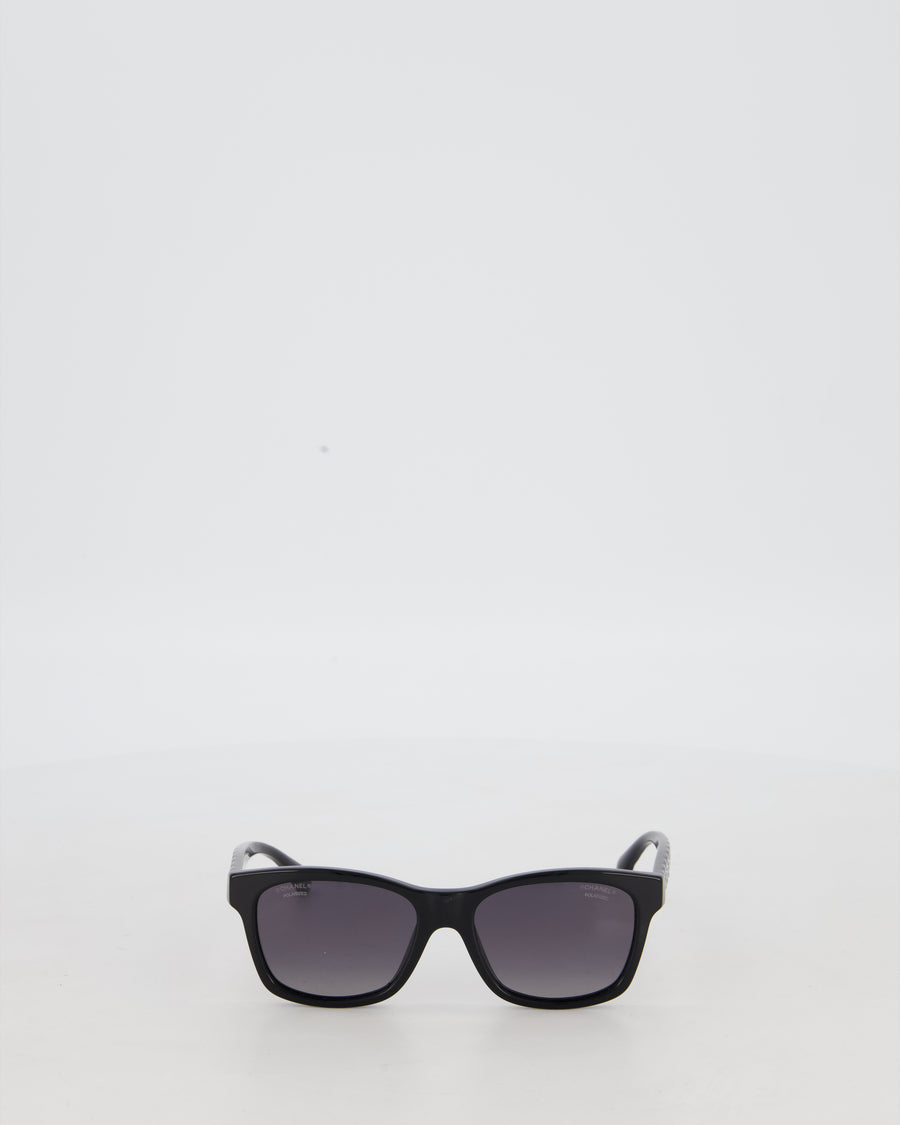 Chanel Black Square Sunglasses with CC Logo Detail