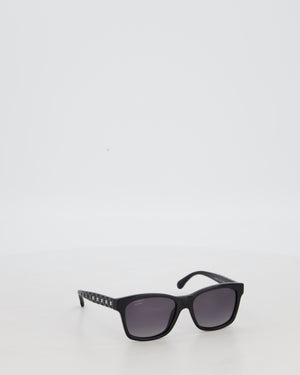 Chanel Black Square Sunglasses with CC Logo Detail
