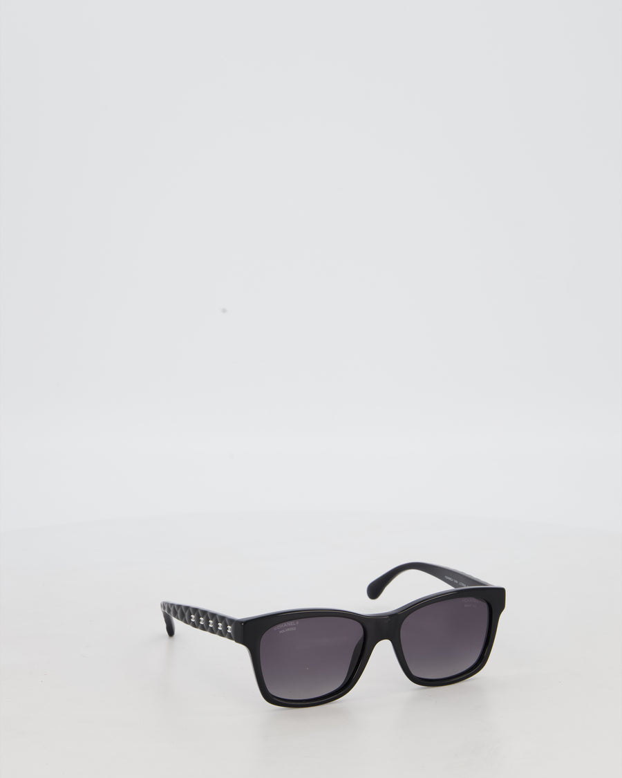 Chanel Black Square Sunglasses with CC Logo Detail