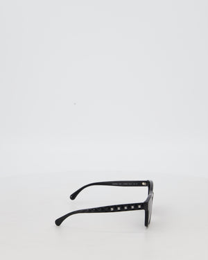 Chanel Black Square Sunglasses with CC Logo Detail