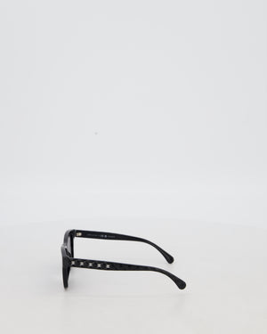 Chanel Black Square Sunglasses with CC Logo Detail
