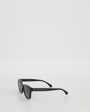 Chanel Black Square Sunglasses with CC Logo Detail