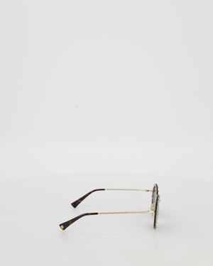 Valentino Black Round Studded Diamante Sunglasses