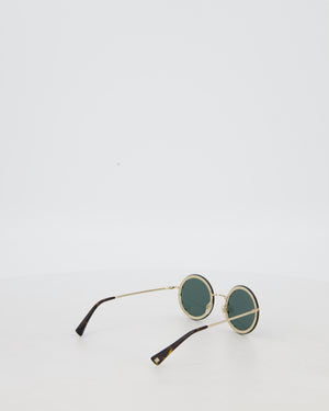 Valentino Black Round Studded Diamante Sunglasses