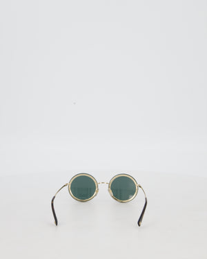Valentino Black Round Studded Diamante Sunglasses