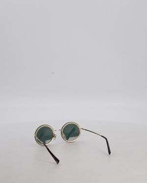 Valentino Black Round Studded Diamante Sunglasses