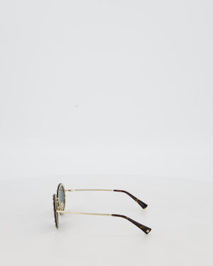 Valentino Black Round Studded Diamante Sunglasses