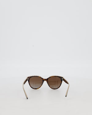 Chanel Brown Tortoiseshell Sunglasses with Logo Trim Detail