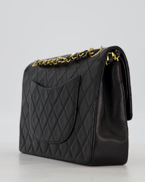 *AMAZING CONDITION* Chanel Black Vintage Medium Classic Double Flap Bag in Lambskin Leather with 24K Gold Hardware