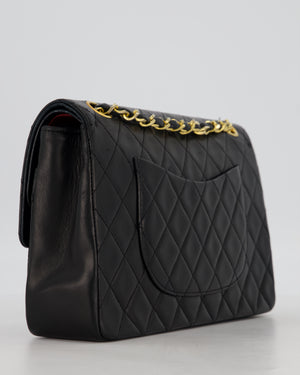 *AMAZING CONDITION* Chanel Black Vintage Medium Classic Double Flap Bag in Lambskin Leather with 24K Gold Hardware