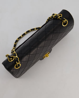 *AMAZING CONDITION* Chanel Black Vintage Medium Classic Double Flap Bag in Lambskin Leather with 24K Gold Hardware