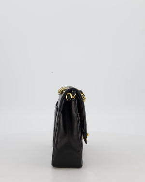 *AMAZING CONDITION* Chanel Black Vintage Medium Classic Double Flap Bag in Lambskin Leather with 24K Gold Hardware