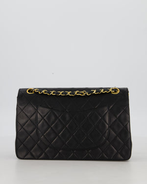 *AMAZING CONDITION* Chanel Black Vintage Medium Classic Double Flap Bag in Lambskin Leather with 24K Gold Hardware