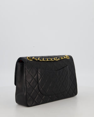 *AMAZING CONDITION* Chanel Black Vintage Medium Classic Double Flap Bag in Lambskin Leather with 24K Gold Hardware
