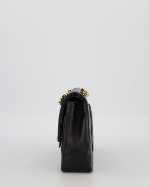 *AMAZING CONDITION* Chanel Black Vintage Medium Classic Double Flap Bag in Lambskin Leather with 24K Gold Hardware