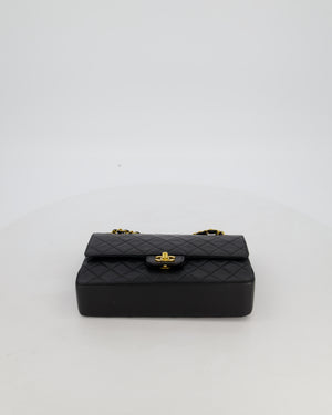 *AMAZING CONDITION* Chanel Black Vintage Medium Classic Double Flap Bag in Lambskin Leather with 24K Gold Hardware