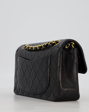 *RARE* Chanel Vintage Black Small Classic Double Flap Bag in Caviar Leather with 24K Gold Hardware