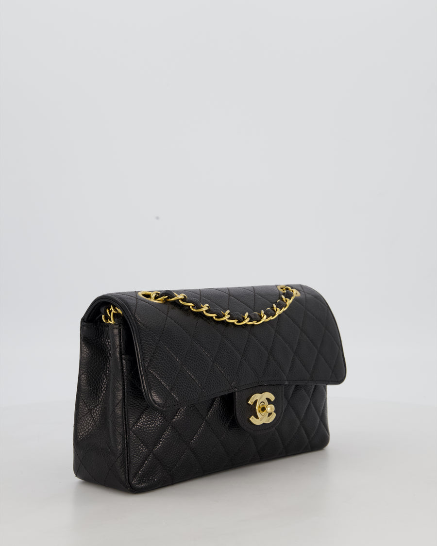 *RARE* Chanel Vintage Black Small Classic Double Flap Bag in Caviar Leather with 24K Gold Hardware