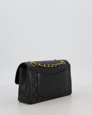 *RARE* Chanel Vintage Black Small Classic Double Flap Bag in Caviar Leather with 24K Gold Hardware