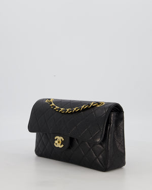 *RARE* Chanel Vintage Black Small Classic Double Flap Bag in Caviar Leather with 24K Gold Hardware