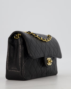 *RARE* Chanel Vintage Black Small Classic Double Flap Bag in Caviar Leather with 24K Gold Hardware