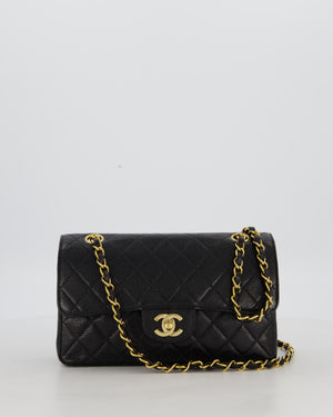*RARE* Chanel Vintage Black Small Classic Double Flap Bag in Caviar Leather with 24K Gold Hardware