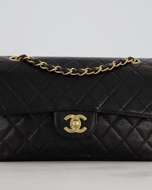 *RARE* Chanel Vintage Black Small Classic Double Flap Bag in Caviar Leather with 24K Gold Hardware
