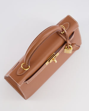 Hermès Kelly 25 II Sellier Bag in Gold Veau Madame Leather with Gold Hardware