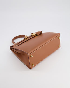 Hermès Kelly 25 II Sellier Bag in Gold Veau Madame Leather with Gold Hardware