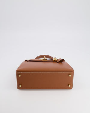 Hermès Kelly 25 II Sellier Bag in Gold Veau Madame Leather with Gold Hardware