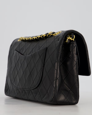 *AMAZING CONDITION* Chanel Black Vintage Medium Classic Double Flap Bag in Lambskin Leather with 24K Gold Hardware