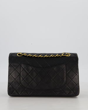 *AMAZING CONDITION* Chanel Black Vintage Medium Classic Double Flap Bag in Lambskin Leather with 24K Gold Hardware