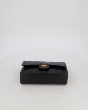 *AMAZING CONDITION* Chanel Black Vintage Medium Classic Double Flap Bag in Lambskin Leather with 24K Gold Hardware