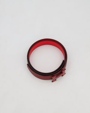 Hermès H Belt in Rouge H Swift Leather Size 70cm