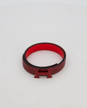 Hermès H Belt in Rouge H Swift Leather Size 70cm