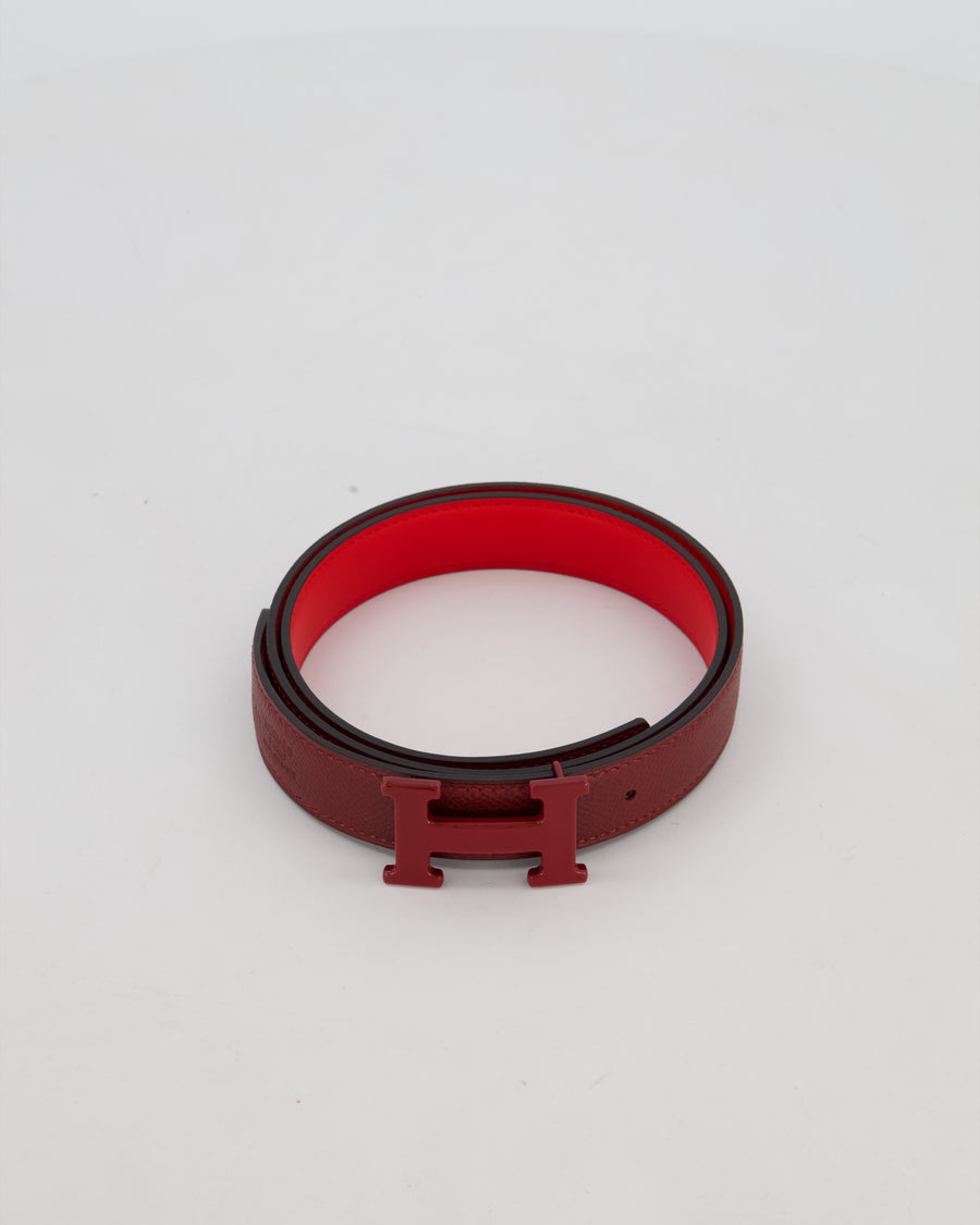 Hermès H Belt in Rouge H Swift Leather Size 70cm