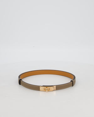 Hermès Kelly-To-Go Belt in Etoupe Epsom Leather with Rose Gold Hardware