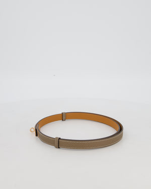 Hermès Kelly-To-Go Belt in Etoupe Epsom Leather with Rose Gold Hardware