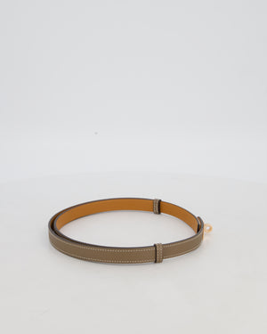 Hermès Kelly-To-Go Belt in Etoupe Epsom Leather with Rose Gold Hardware