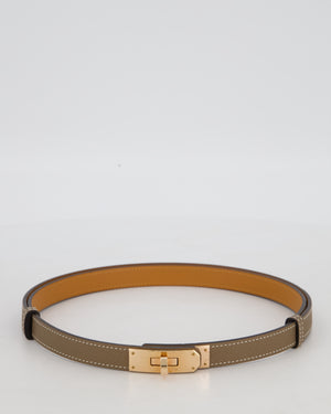 Hermès Kelly-To-Go Belt in Etoupe Epsom Leather with Rose Gold Hardware