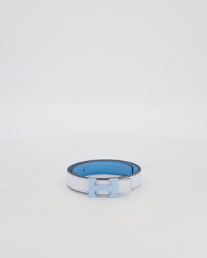 Hermès H Belt in Bleu Brume/Bleu Celeste Swift Leather Size 80cm