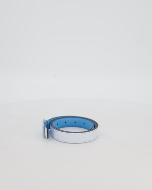 Hermès H Belt in Bleu Brume/Bleu Celeste Swift Leather Size 80cm