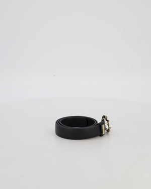 Chanel 16/B Black Belt with Weaved Chain CC Detail Size 70cm