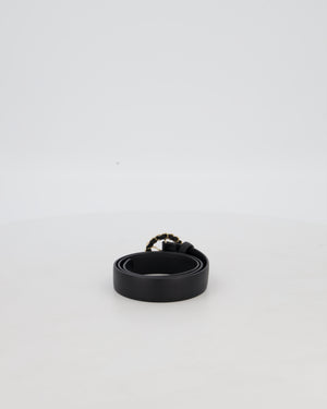 Chanel 16/B Black Belt with Weaved Chain CC Detail Size 70cm