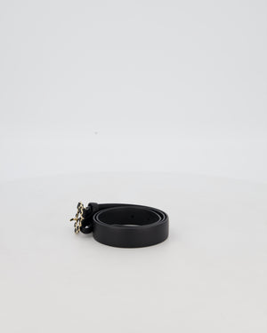 Chanel 16/B Black Belt with Weaved Chain CC Detail Size 70cm