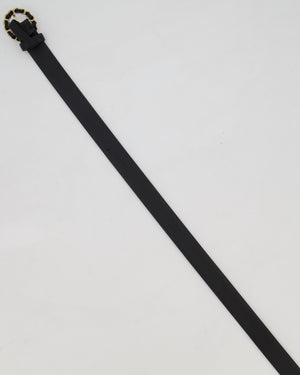 Chanel 16/B Black Belt with Weaved Chain CC Detail Size 70cm