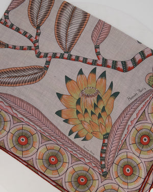 Hermès Grey and Pink "The Savana Dance" Cashmere and Silk Shawl