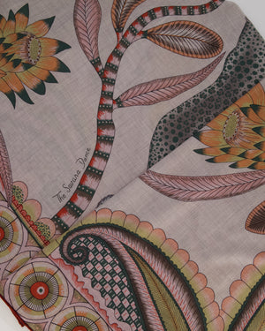 Hermès Grey and Pink "The Savana Dance" Cashmere and Silk Shawl