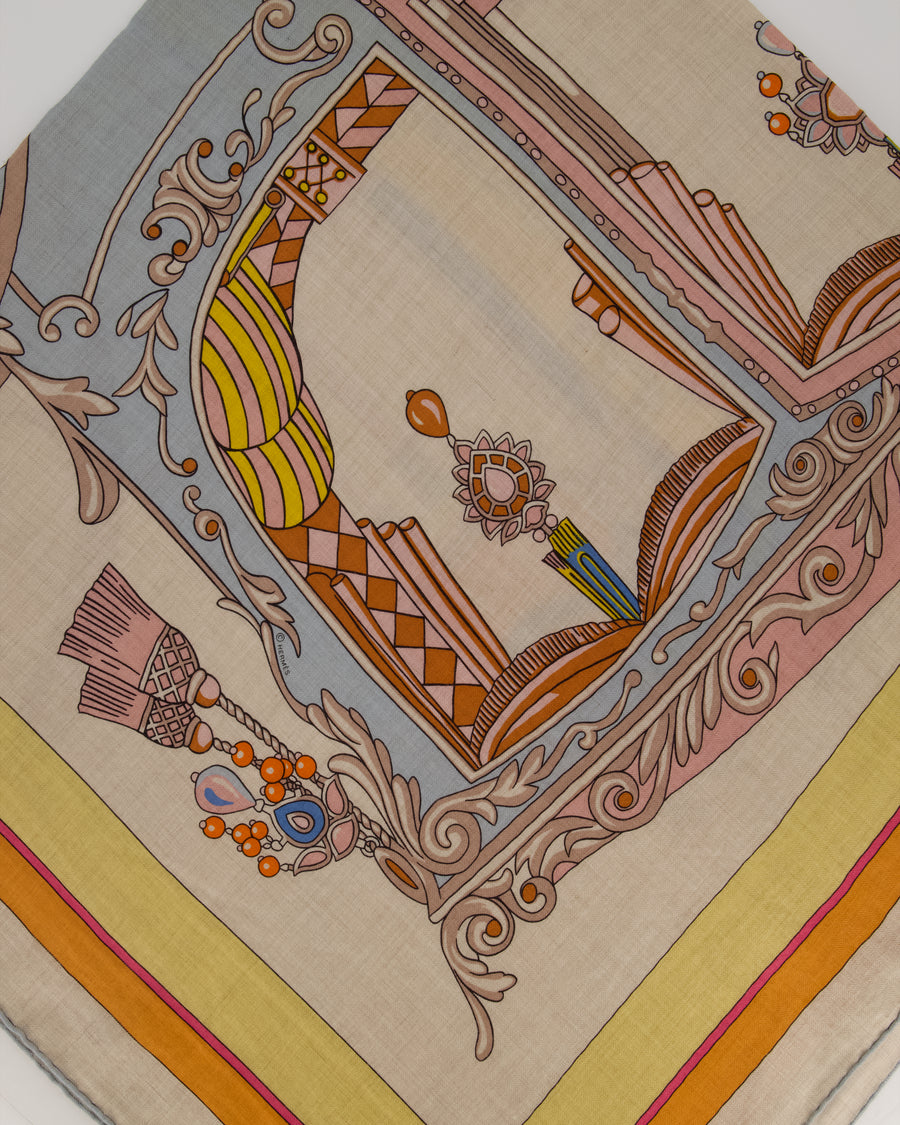 Hermès Beige "Coupe de Gala" Cashmere and Silk Shawl