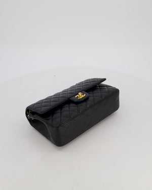 Chanel Black Medium Classic Double Flap Bag in Lambskin Leather with Gold Hardware